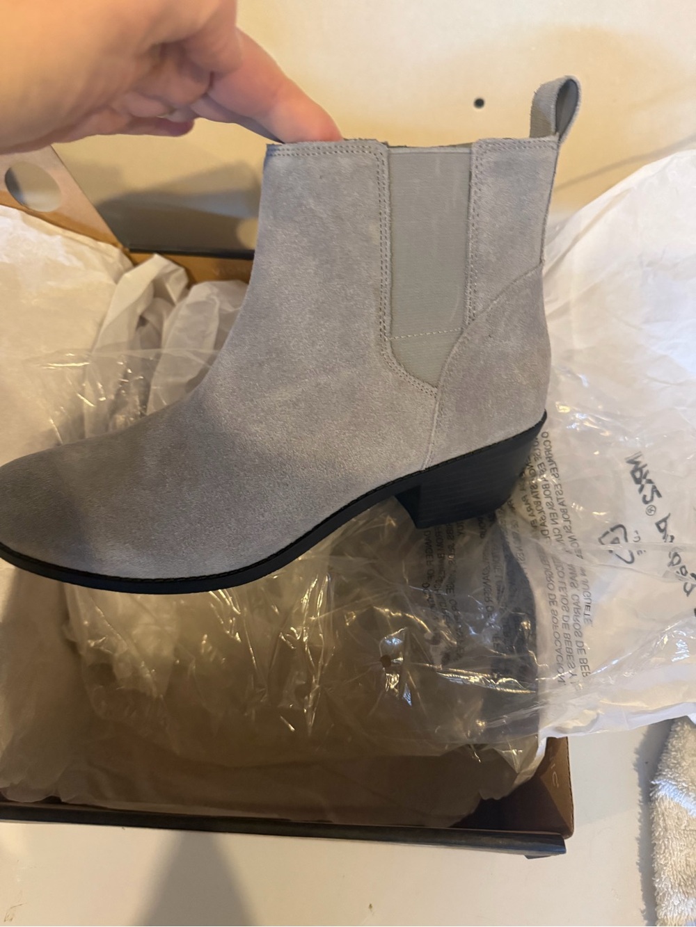 Vionic Grey Suede Chelsea Ankle Boots